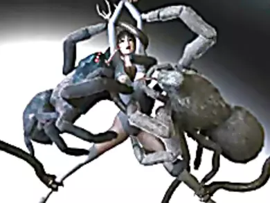 3d anime caught and brutally fucked by spider monsters