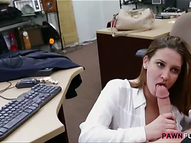 Hot business lady fucked in the pawnshop