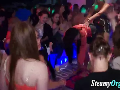 Amateur clothed sluts rammed by strippers