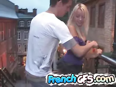 Gorgeous blonde french gf fucked on the street