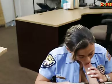 Police officer fucked at the pawnshop