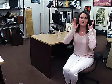Douche bag man gets her wifes pussy hammered inside Shawns Office