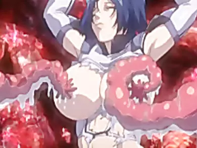 Pregnant hentai with huge boobs brutally drilled by tentacles monster