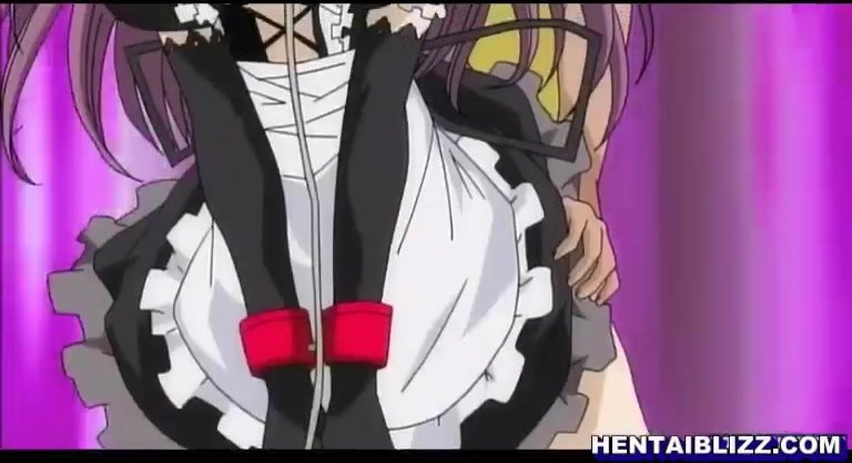 Chained hentai maid with bigboobs gets fingered and assfucked